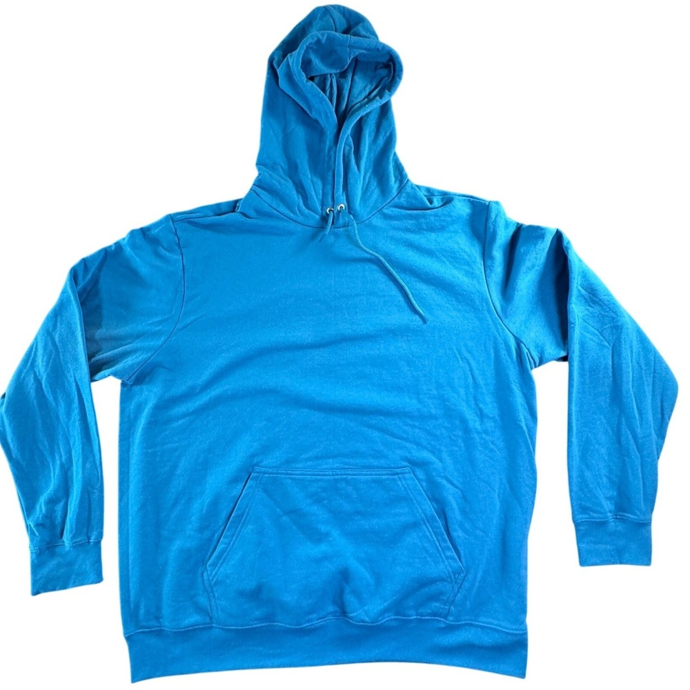 Harley-Davidson Electric Blue Cyan Pullover Hoodie Sweatshirt Kangaroo Pocket XL - Picture 1 of 6